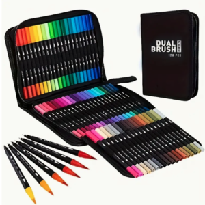 Dual Brush Art Markers, 60 Colors Professional Artist Pen Set